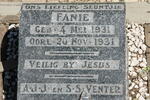 VENTER Fanie 1931-1931