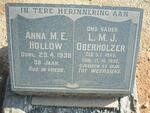 OBERHOLZER L.M.J. 1869-1952 :: HOLLOW Anna M.E. -1938