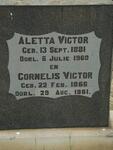 VICTOR  Cornelis 1866-1961 & Aletta 1881-1960