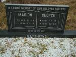 MATTHEWS George 1905-1991 & Marion 1908-1984