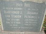 STADEN Marthinus J., van 1911-1958 & Johanna Petronella PRINSLOO 1908-1971