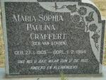 CRAFFERT Maria Sophia Paulina nee VAN STADEN 1905-1994
