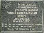 DEKKER Frans Johannes Abraham 1898-1950