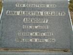 ADENDORFF Anna Albertina Elizabeth nee DE JAGER 1882-1964
