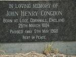 CONGDON John Henry 1884-1968