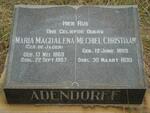 ADENDORF Mechiel Christiaan 1869-1930 & Maria Magdalena DE JAGER 1869-1957