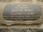 KEMP Martha Maria Elizabeth nee VAN DER WESTHUIZEN 1881-1961