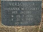 VERSCHUUR Johanna M.F. nee JACOBS 1935-1989