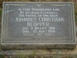 KLOPPER Johannes Christiaan 1901-1954