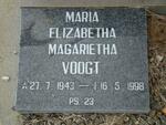 VOOGT Maria Elizabetha Magarietha 1943-1998