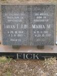 FICK Johan I.J.B. 1914-1983 & Maria M. 1916-1987
