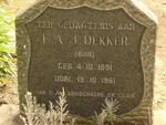 DEKKER F.A.J. 1891-1961