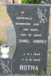 BOTHA Daniel Andries 1949-2003