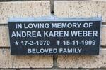 WEBER Andrea Karen 1970-1999