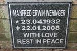 WEHINGER Manfred Erwin 1932-2008