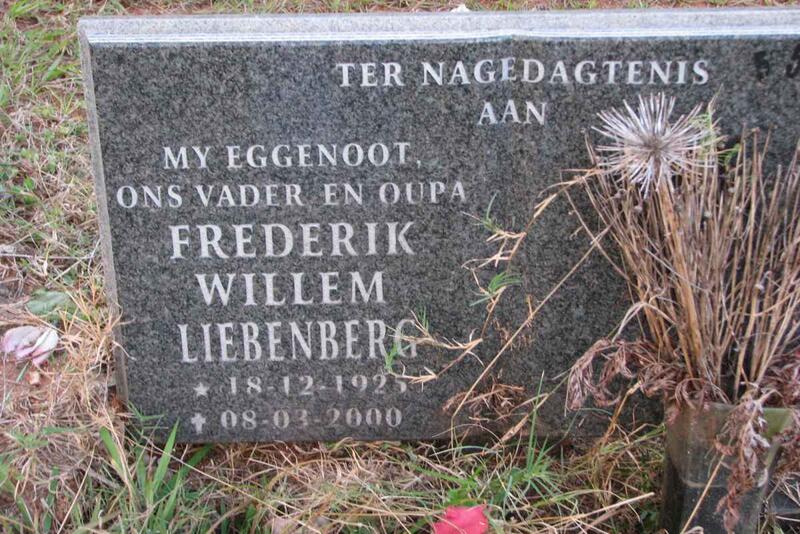 LIEBENBERG Frederik Willem 1925-2000