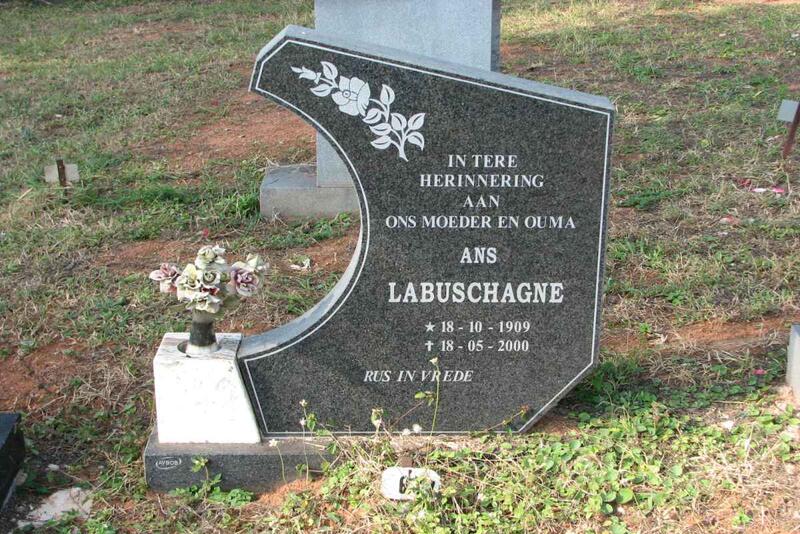 LABUSCHAGNE Ans 1909-2000