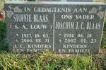 BLAAS Joachim J.C. 1914-2002 & S.A. LOUW 1917-2000