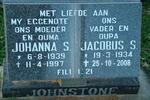 JOHNSTONE Jacobus S. 1934-2008 & Johanna S. 1939-1997