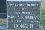 DONALD Martha Sutherland 1919-1993