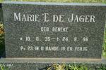 JAGER Marie E., de nee BENEKE 1935-1996