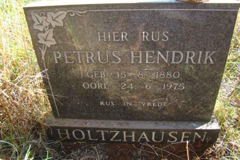 HOLTZHAUSEN Petrus Hendrik 1880-1975