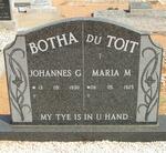 BOTHA Johannes G. 1930-  & Maria M. DU TOIT 1925-