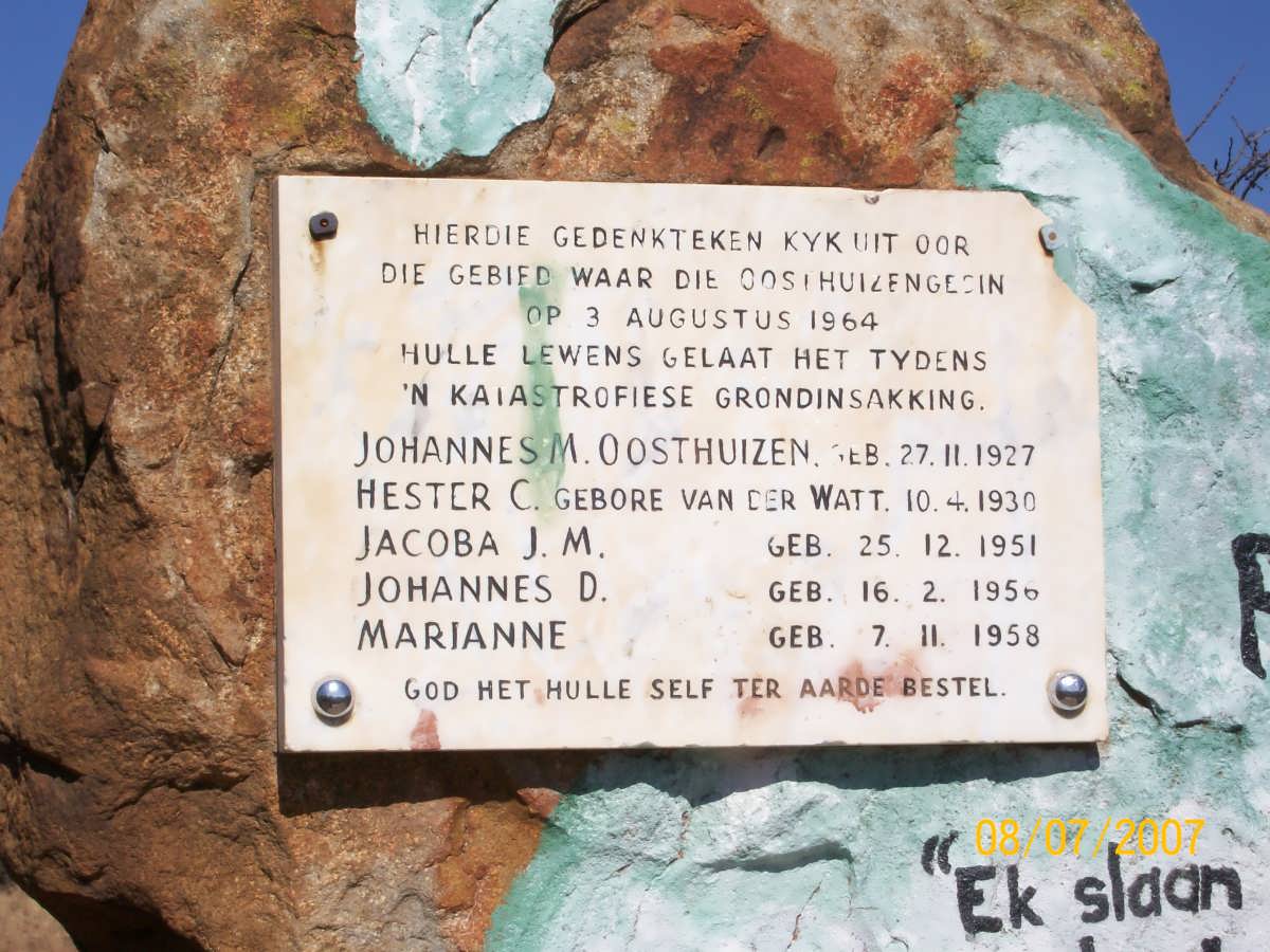 OOSTHUIZEN Johannes M. 1927-1964 & Hester C. VAN DER WATT 1930-1964