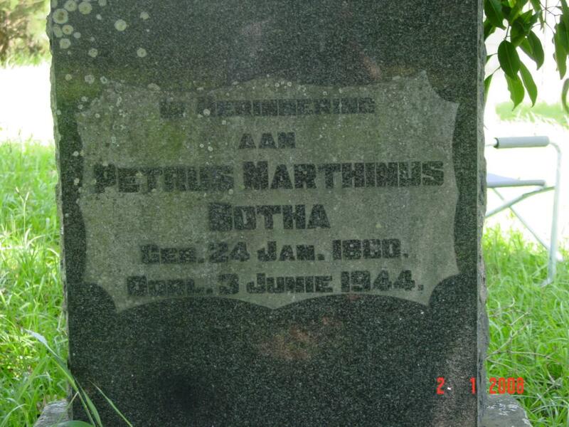BOTHA Petrus Marthinus 1880-1944