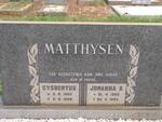 MATTHYSEN Gysbertus 1900-1966 & Johanna B. 1905-1985