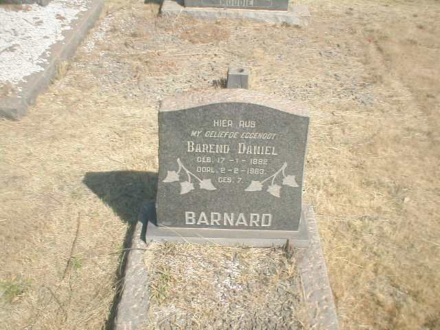 BARNARD Barend Daniel 1882-1963