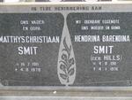 SMIT Matthys Christiaan 1911-1978 & Hendrina Barendina HILLS 1911-1976