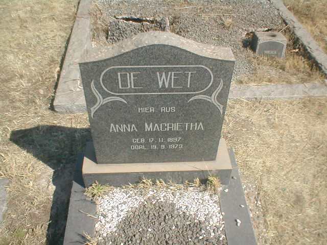 WET Anna Magrietha, de 1897-1973