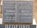 BEDFORD Thomas Johannes 1935-1997 & Maria Elizabeth 1944-