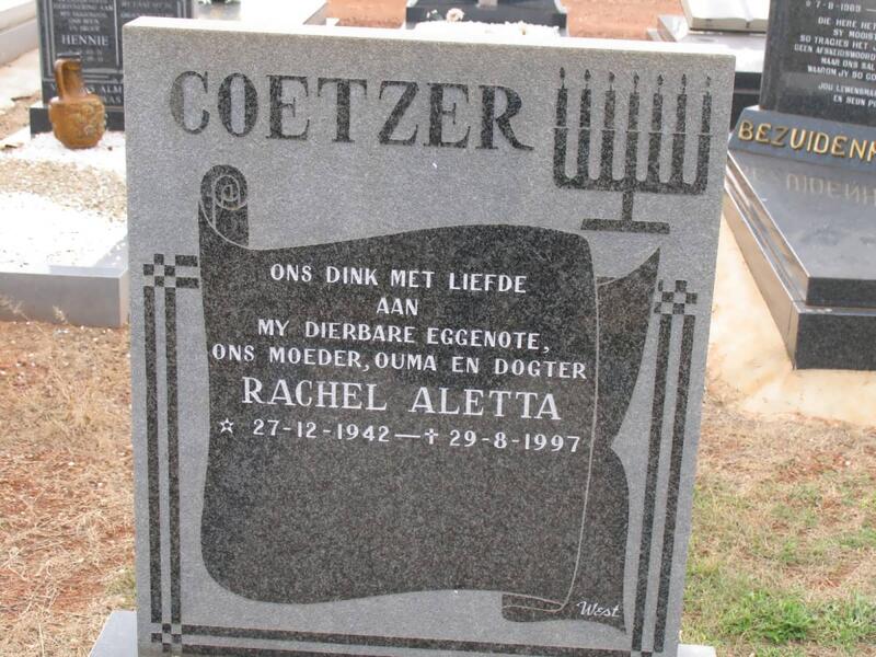 COETZER Rachel Aletta 1942-1997