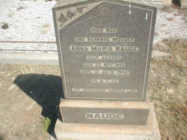NAUDE Anna Maria nee JACOBS 1861-1942