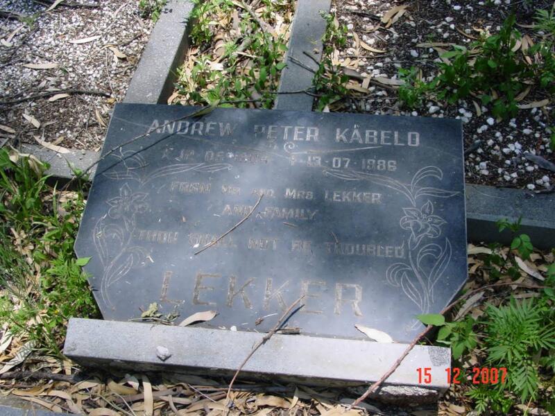 LEKKER Andrew Peter Kabelo -1986