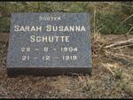 SCHUTTE Sarah Susanna 1904-1919