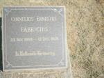 FABRICUS Cornelius Ernestus 1888-1958