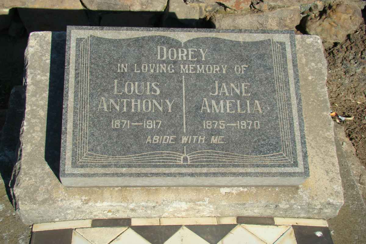 DOREY Louis Anthony 1871-1917 & Jane Amelia 1875-1970