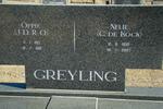 GREYLING J.D.R.O. 1921-1991 & C. DE KOCK 1930-2007