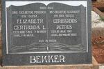 BEKKER Gerhardus Petrus 1910-1953 & Elizabeth Gertruida L. COETZEE 1909-1972