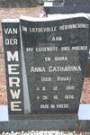 MERWE Anna Catharina, van der nee ROUX 1910-1976