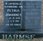 HARMSE Adriaan Nicolaas 1902-1997 :: HARMSE Petrus Johannes 1934-1991