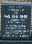 BERG Org, van der 1954-1992