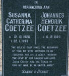 COETZEE Johannes Hendrik 1920- & Susanna Catherina 1926-1993