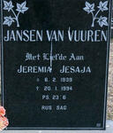 VUUREN Jeremia Jesaja, Jansen van 1939-1994