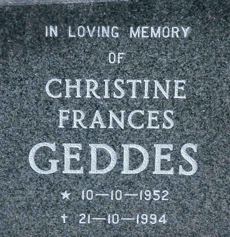 GEDDES Christine Frances 1952-1994