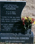 FERREIRA Marion Mathilda 1963-1996