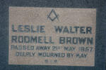 BROWN Leslie Walter Rodmell -1957